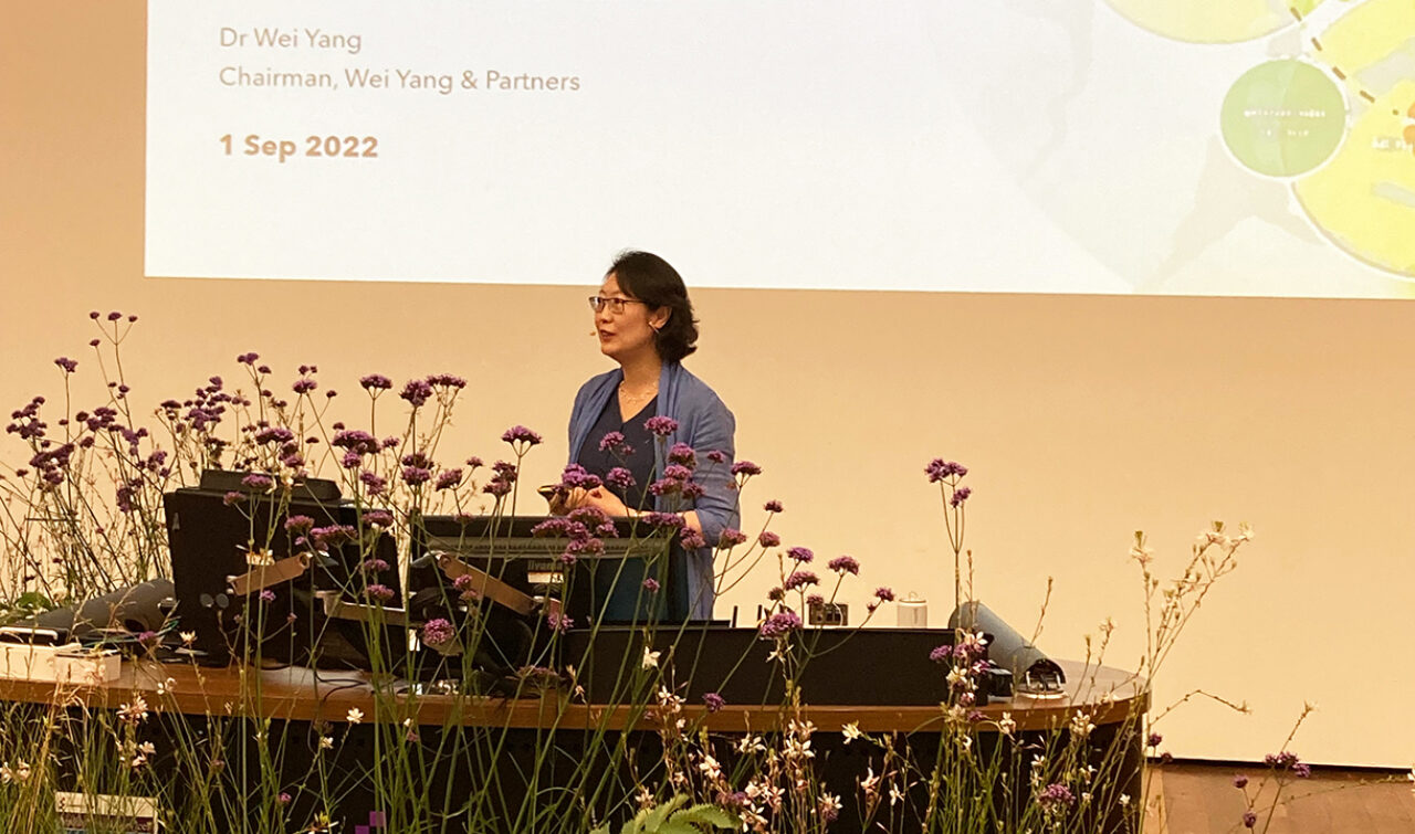 Dr Wei Yang delivers speech at Beth Chatto Symposium 2022 - Rewilding the Mind